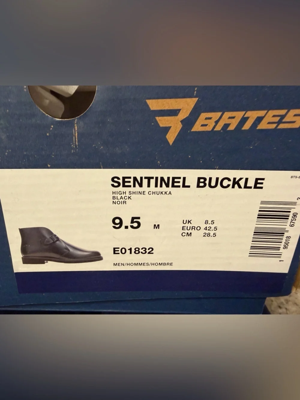 Bates Black Leather Chukka Boot with Buckle New in Box